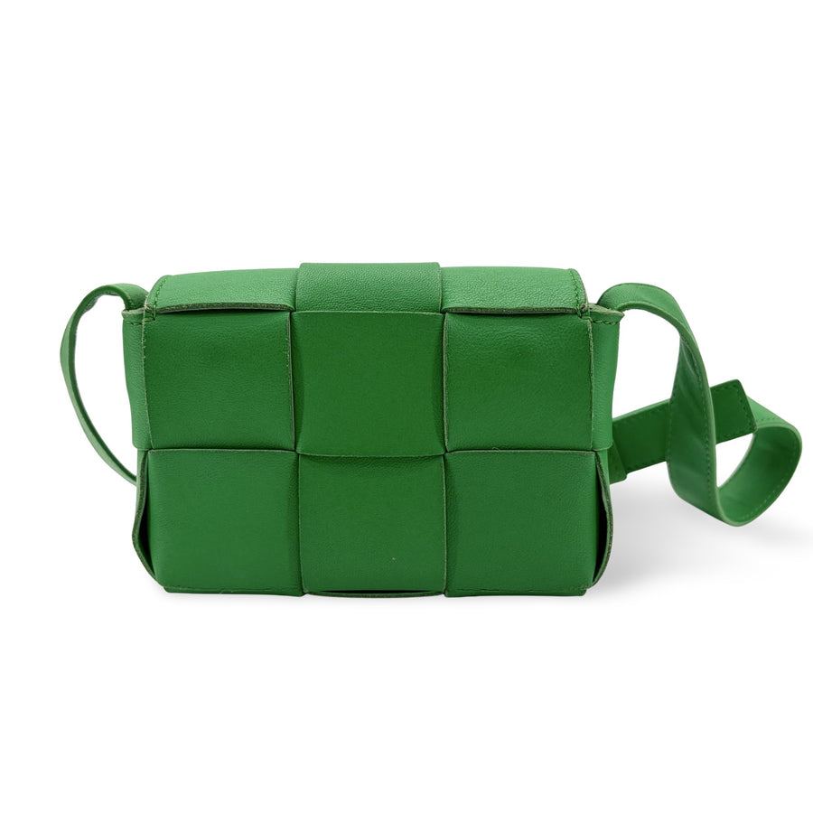 Bottega Veneta Cassette Maxi Intrecciato Leather Green Bag