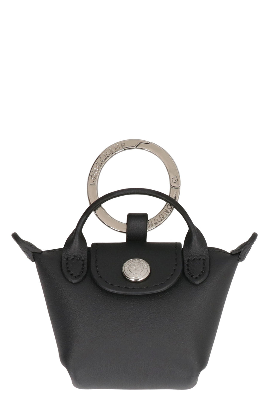 Longchamp Key Case — Black Cow Hide Keychains