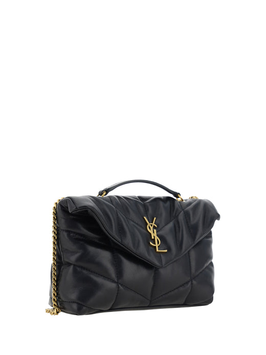 Saint Laurent Quilted Lambskin Shoulder Bag — Black