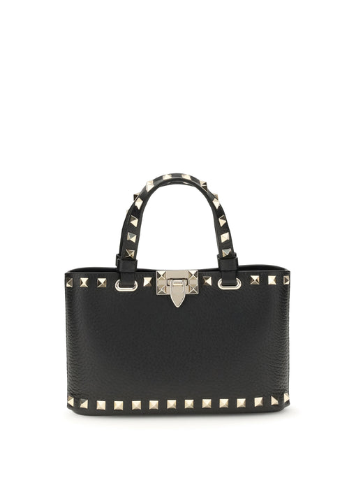 Valentino Garavani Top Handle Bag — Black Calf Leather Bos Taurus