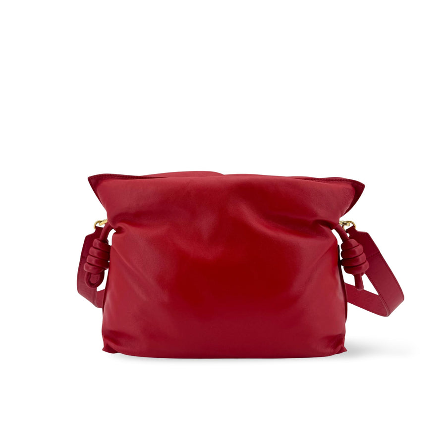 Loewe Monochrome Flamenco Convertible Clutch Leather Red