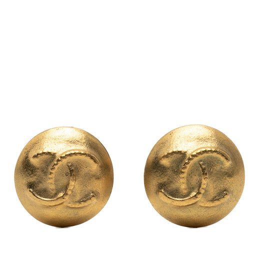 CC Gold Plated Round Clip on Earrings - Image 1