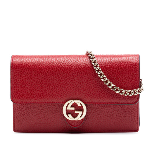 Dollar Calfskin Interlocking G Wallet on Chain - Image 1