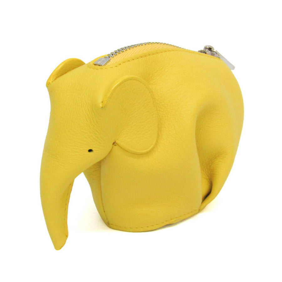 Loewe Elephant Coin Purse Leather Yellow Bag