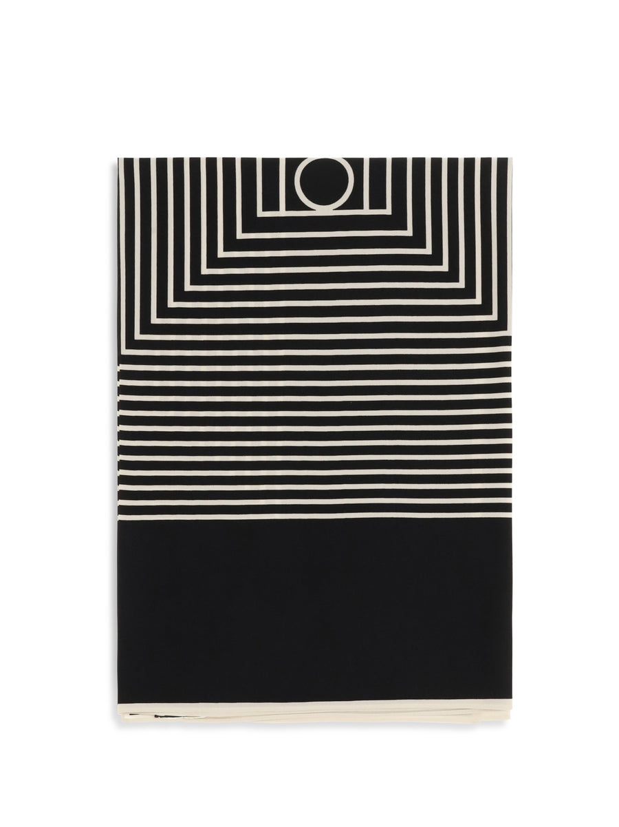 Toteme Monogram Silk Scarf — Black Scarfs