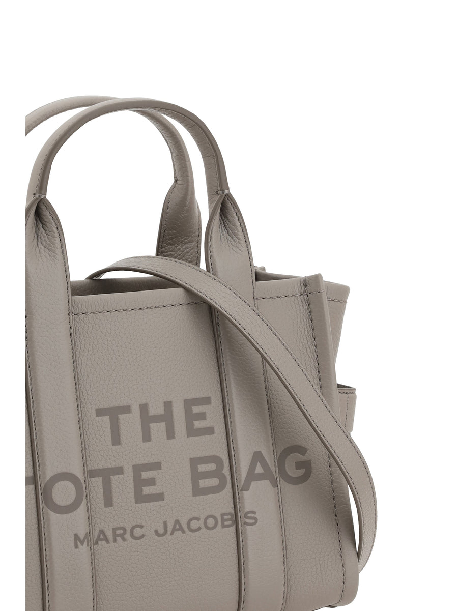 Marc Jacobs Grained Calf Leather Tote Bag — Gray