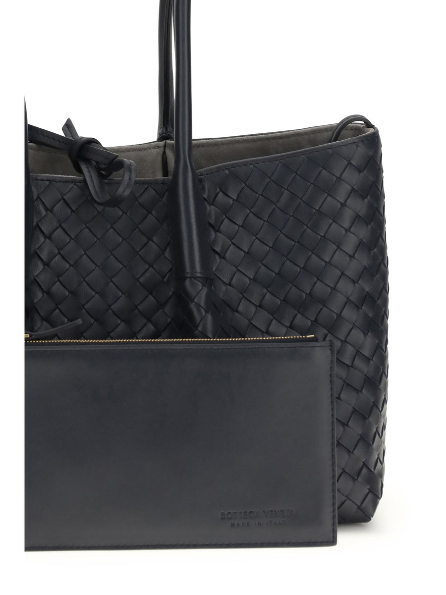 Bottega Veneta Pinacoteca Tote Bag — Black Calf Leather