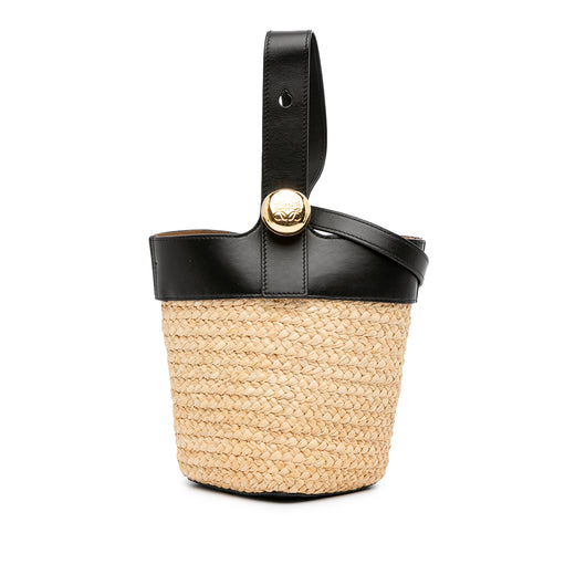 Mini Raffia Pebble Bucket Bag - Image 1