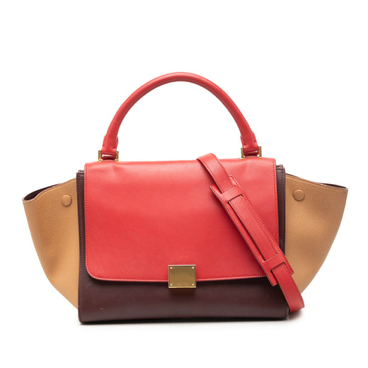 Small Tricolor Leather Trapeze Satchel - Image 1