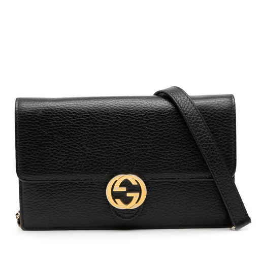 Dollar Calfskin Interlocking G Wallet on Chain - Image 1