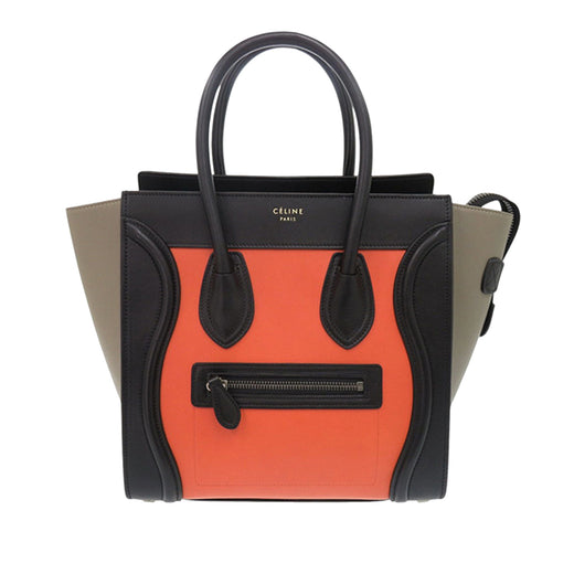 Micro Tricolor Leather Luggage Tote - Image 1