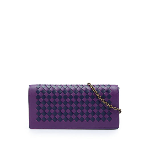 Bicolor Nappa Intrecciato Continental Wallet on Chain - Image 1
