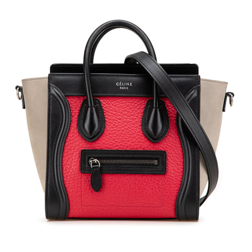 Nano Tricolor Nubuck and Calfskin Luggage Tote - Image 1