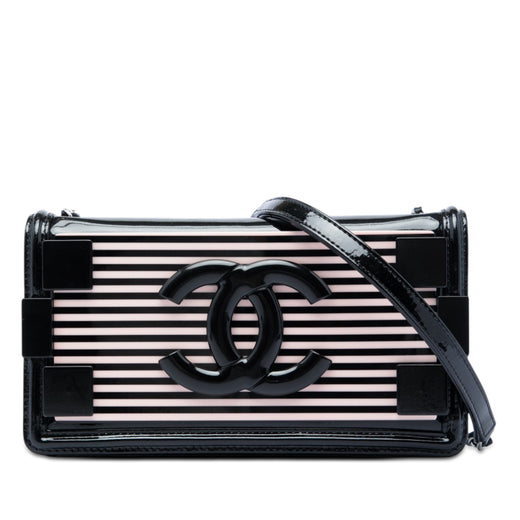 Patent and Acrylic Striped Boy Brick Horizontal Flap - Image 1