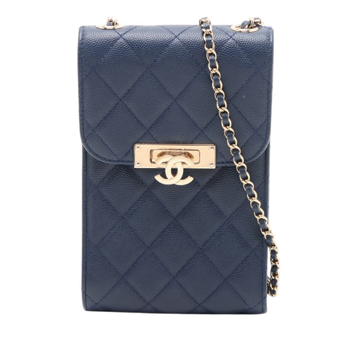 Quilted Caviar Golden Class Phone Holder - Image 1