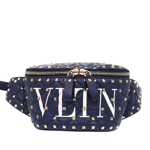 Quilted Lambskin VLTN Rockstud Spike Belt Bag - Image 1