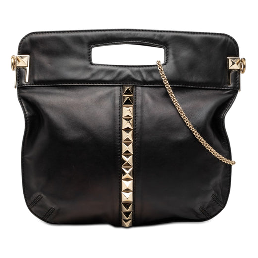 Smooth Calfskin Rockstud Cut Out Handle Satchel - Image 1