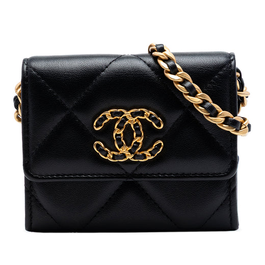 Quilted Lambskin 19 Flap Coin Purse With Chain - Image 1