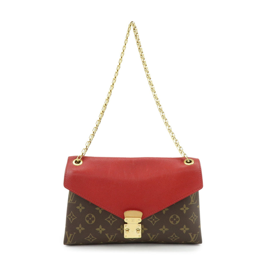 Louis Vuitton Pallas Chain Monogram Canvas And Calfskin Brown Bag