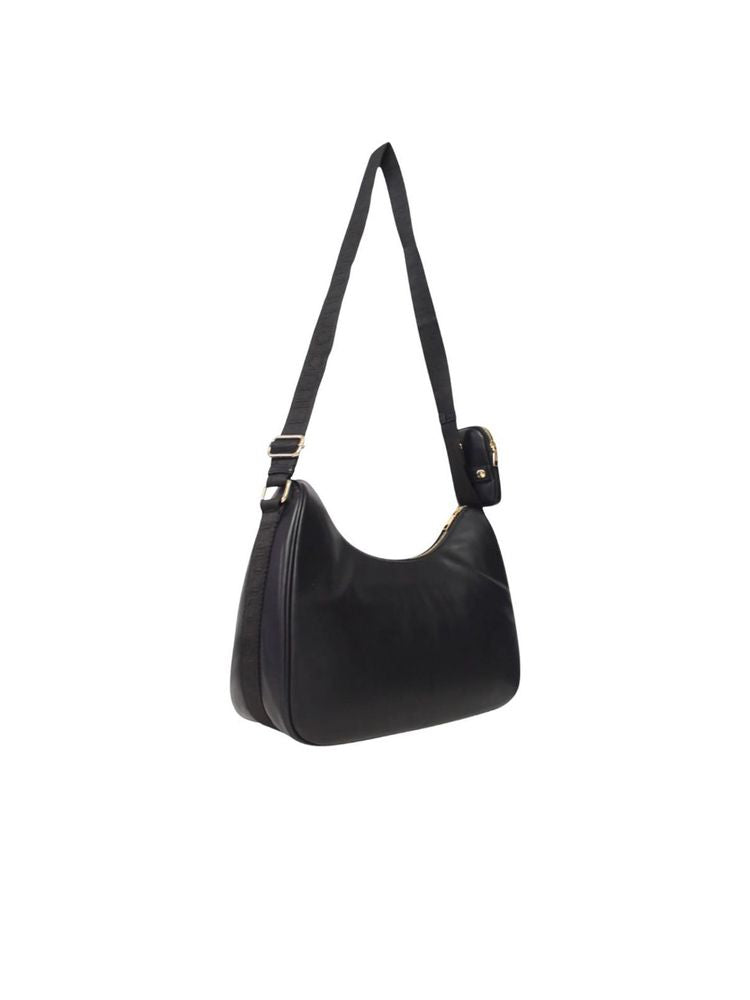 Liu Jo Soft Polyurethane Crescent Hobo Bag — Black