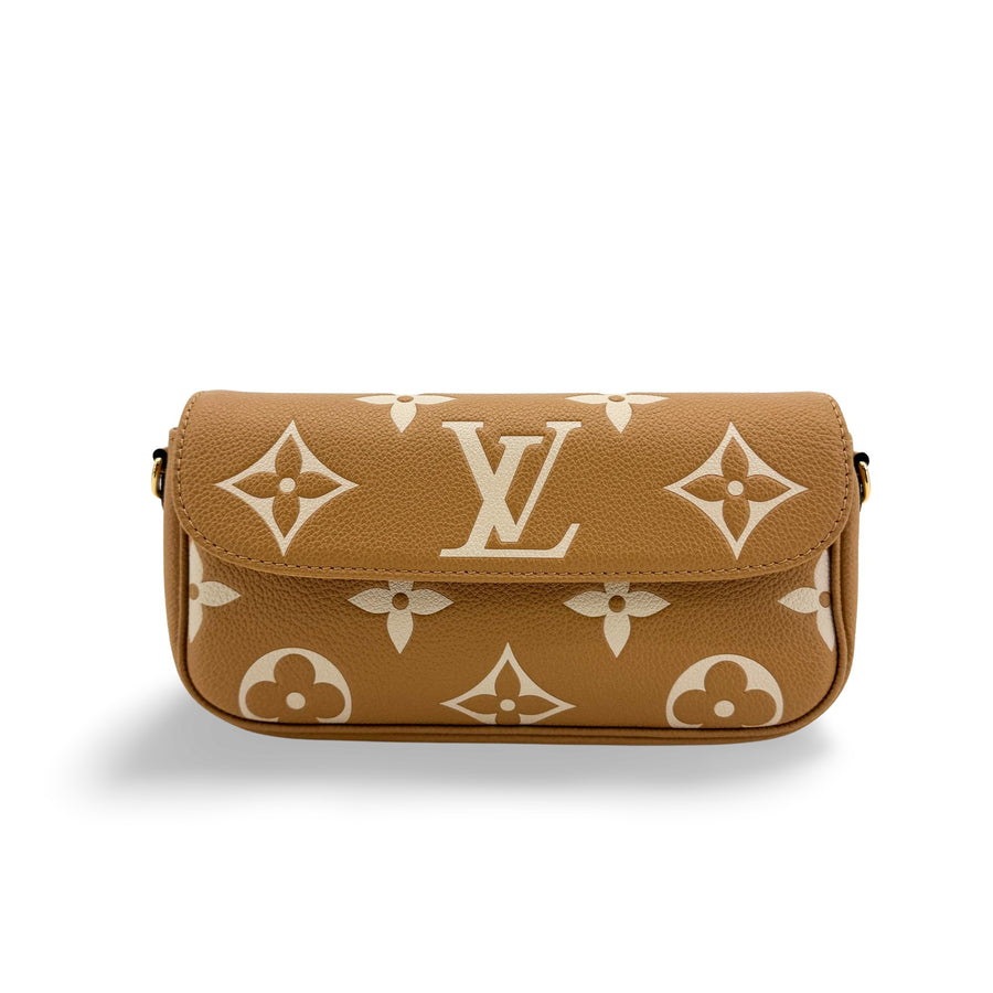 Louis Vuitton Ivy Wallet On Chain Bicolor Monogram Empreinte Giant Brown Leather Bag