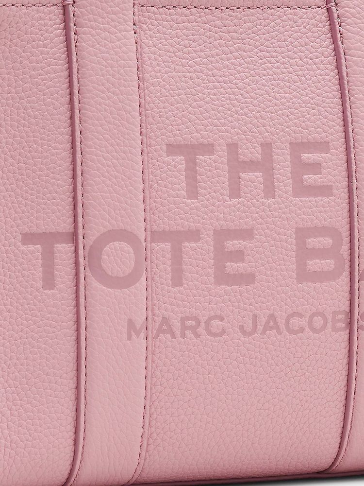 Marc Jacobs Embossed Logo Cow Leather Tote Bag — Pink