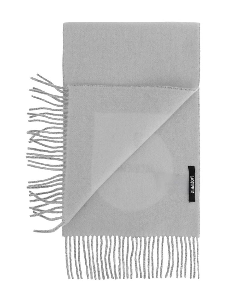 Jacquemus Scarf — Gray Virgin Wool Scarfs