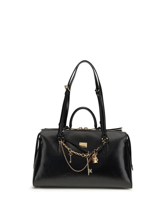 Dolce & Gabbana Vittoria Shoulder Bag — Black Calf Leather