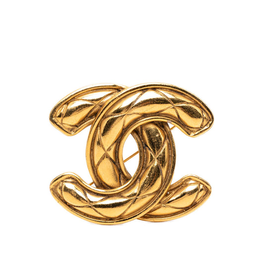 CC Gold Plated Quilted Brooch - Image 1