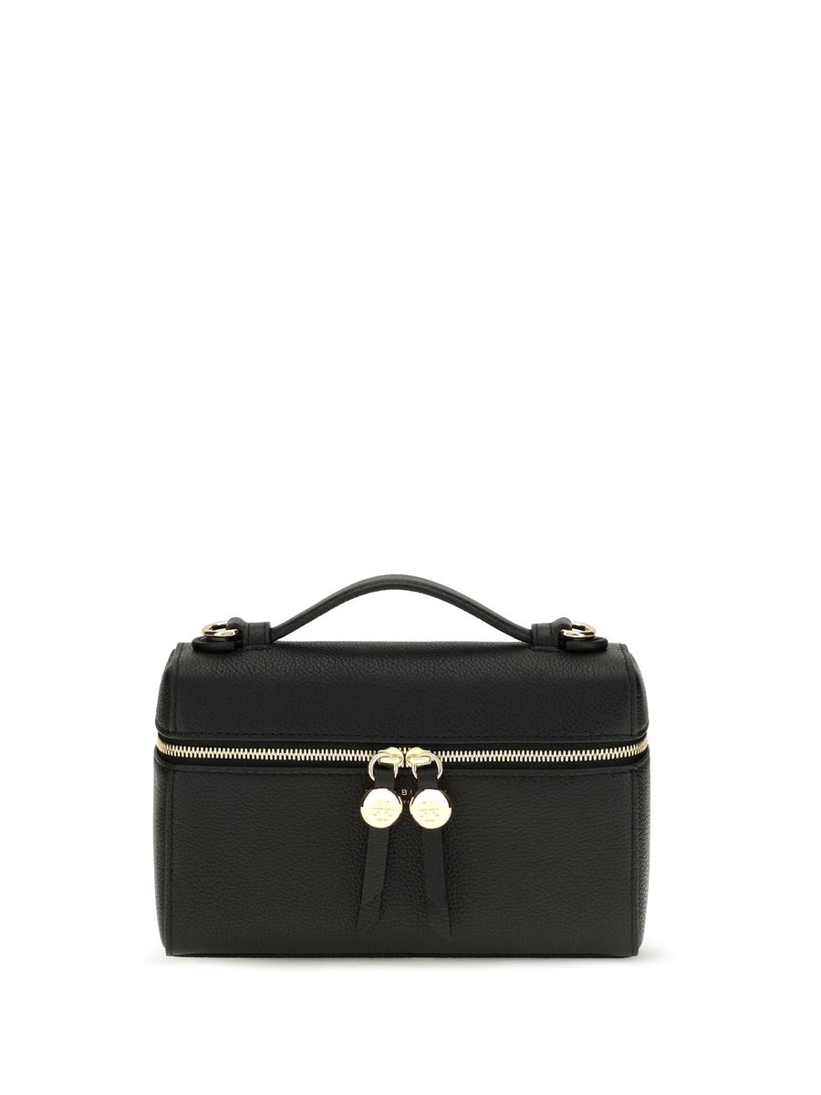 Tory Burch Romy Slim Top Handle Bag — Black Calf Leather Bos Taurus