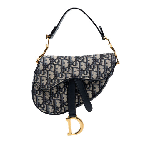 Mini Oblique Canvas Saddle Bag - Image 1