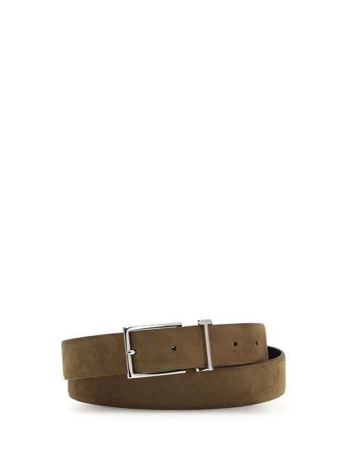 Tom Ford Calf Leather Belt — Brown Olive Bos Taurus