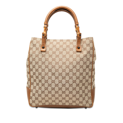 GG Canvas Bamboo Tote - Image 1