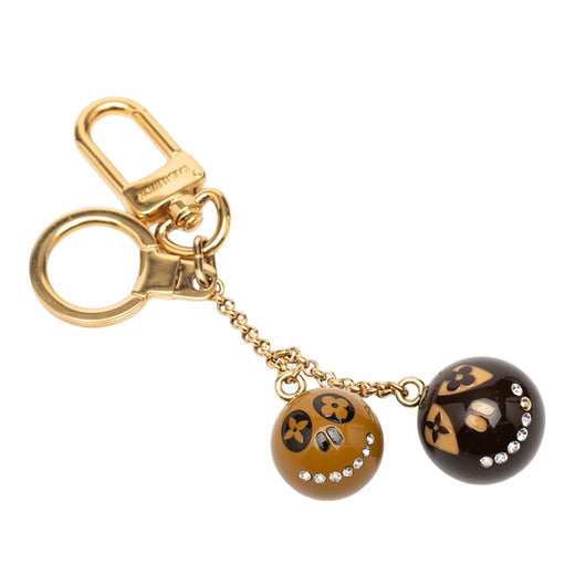 Gold Plated Strass and Resin Jack and Lucie Key Holder and Bag Charm - Image 1