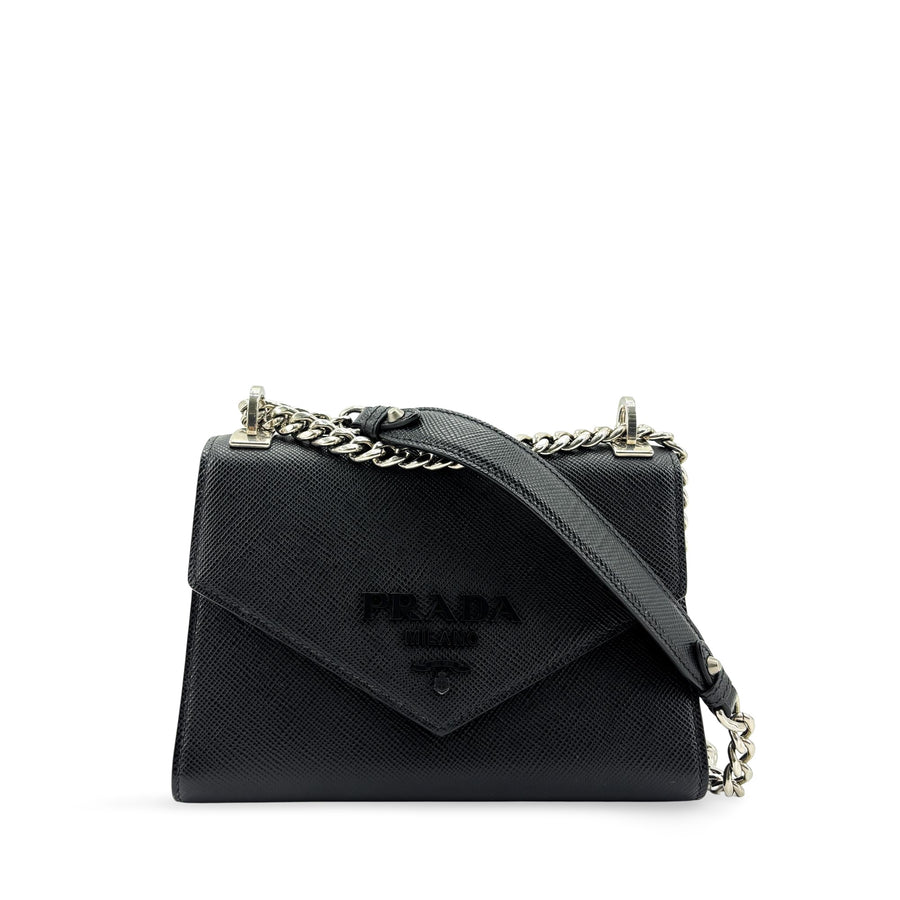 Prada Monochrome Saffiano Leather Black Bag