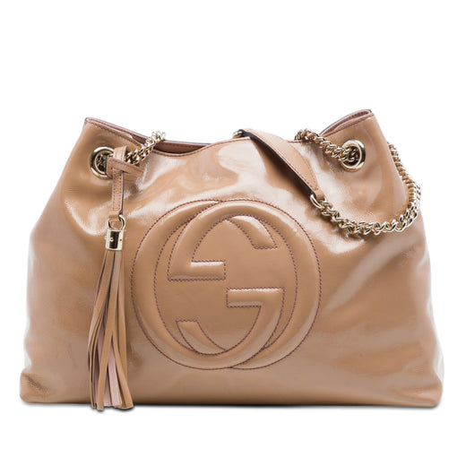 Medium Patent Soho Chain Tote - Image 1