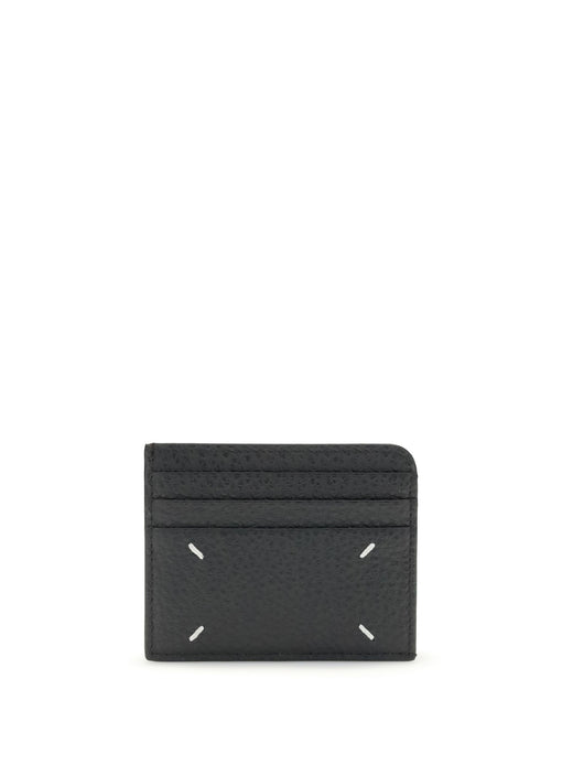 Maison Margiela Grained Calfskin Card Case — Black Calf Leather Wallets & Purses