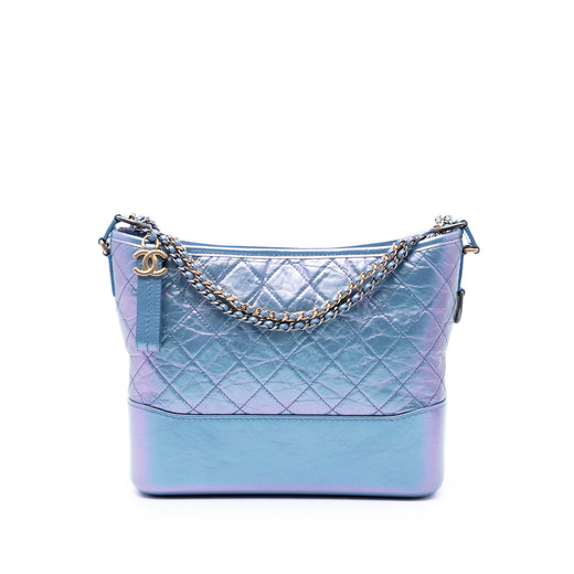 Medium Quilted Iridescent Lambskin and Calfskin Gabrielle Hobo - Image 1
