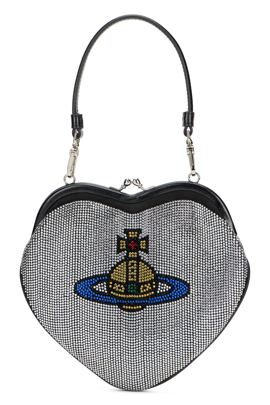 Vivienne Westwood Heart Clutch — Silver Calfskin