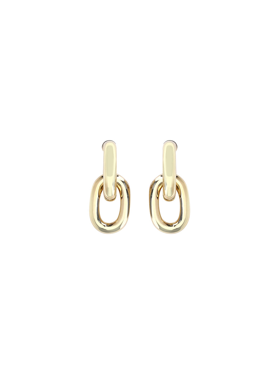 Rabanne Double Xl Earrings — Gold Resin; Alluminio