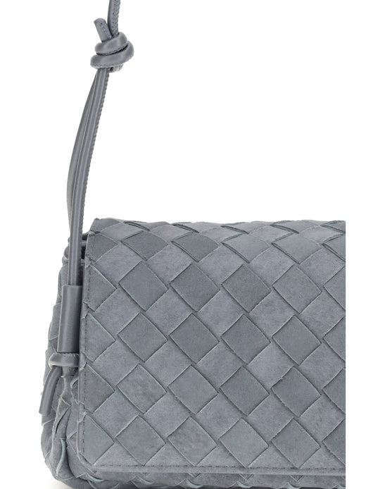 Bottega Veneta Notturno Shoulder Bag — Gray Calf Leather