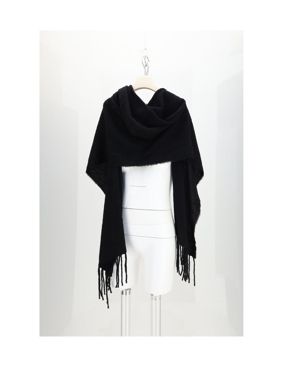 Destin Hooded Scarf — Black Scarfs