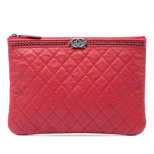 Medium Quilted Lambskin Chain Boy O Case Clutch - Image 1