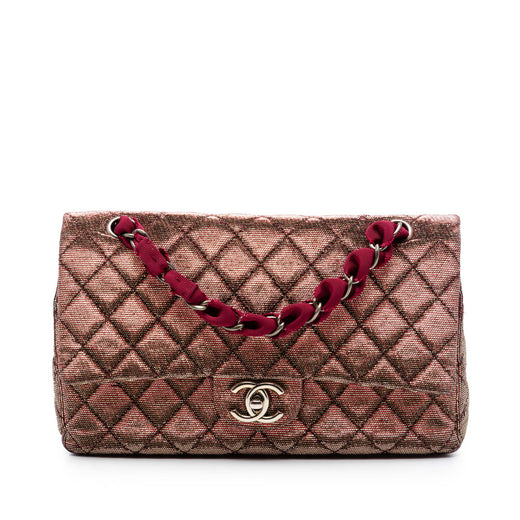 Medium Iridescent Tweed Classic Double Flap - Image 1