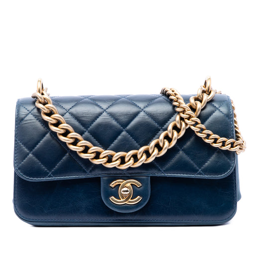 Small Quilted Calfskin Straight Lined Flap - Image 1
