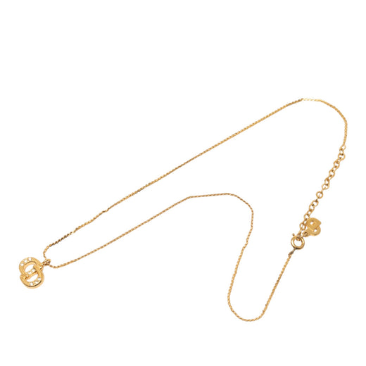 Gold Plated Strass CD Logo Pendant Necklace - Image 1