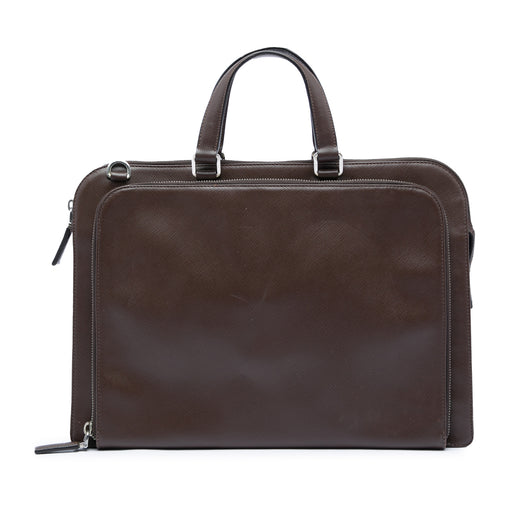 Saffiano Cuir Travel Front Zip Pocket Briefcase - Image 1