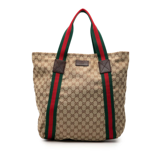 GG Canvas Web Tote - Image 1