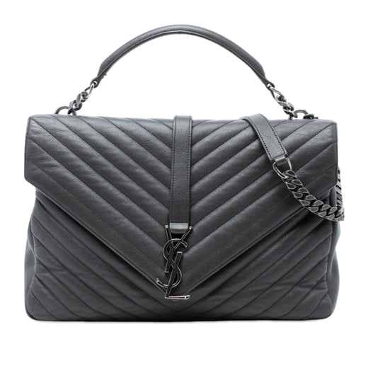 Large Chevron Sheepskin Monogram College Bag - Image 1