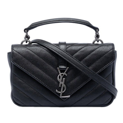 Mini Chevron Sheepskin Monogram College Satchel - Image 1